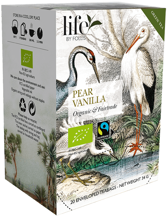 Té verde Rooibos Life de Follis, vainilla y pera, 20 bolsitas