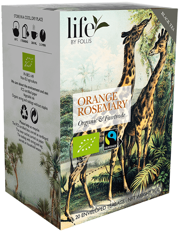 Té negro de naranja y romero Life by Follis 20 bolsitas