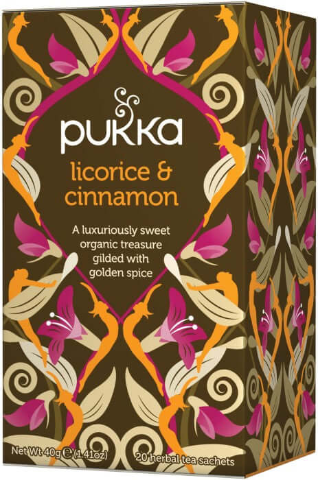 20 bolsitas de té Pukka Regaliz y Canela