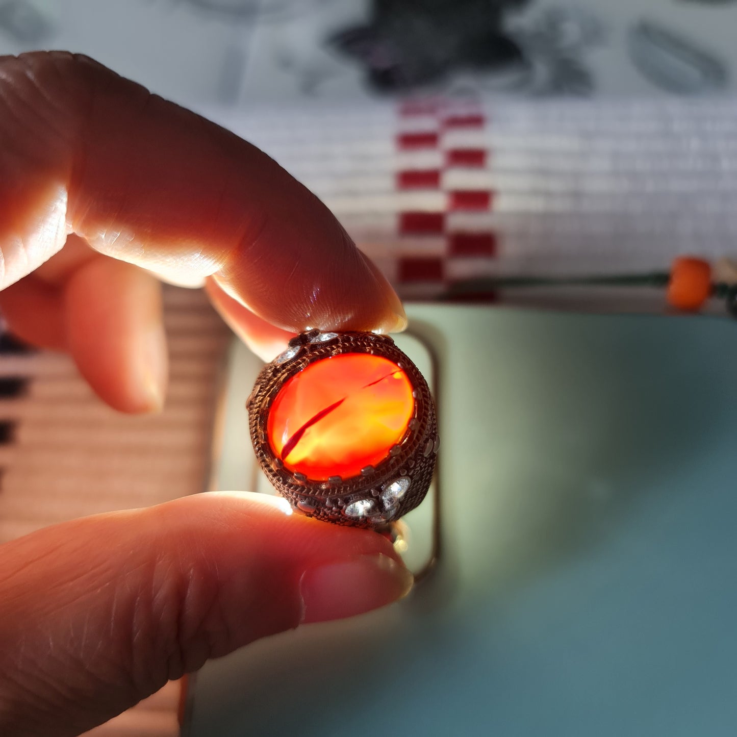 Yemeni Rare Genuine Agate 925 Silver Men's Ring DR03361