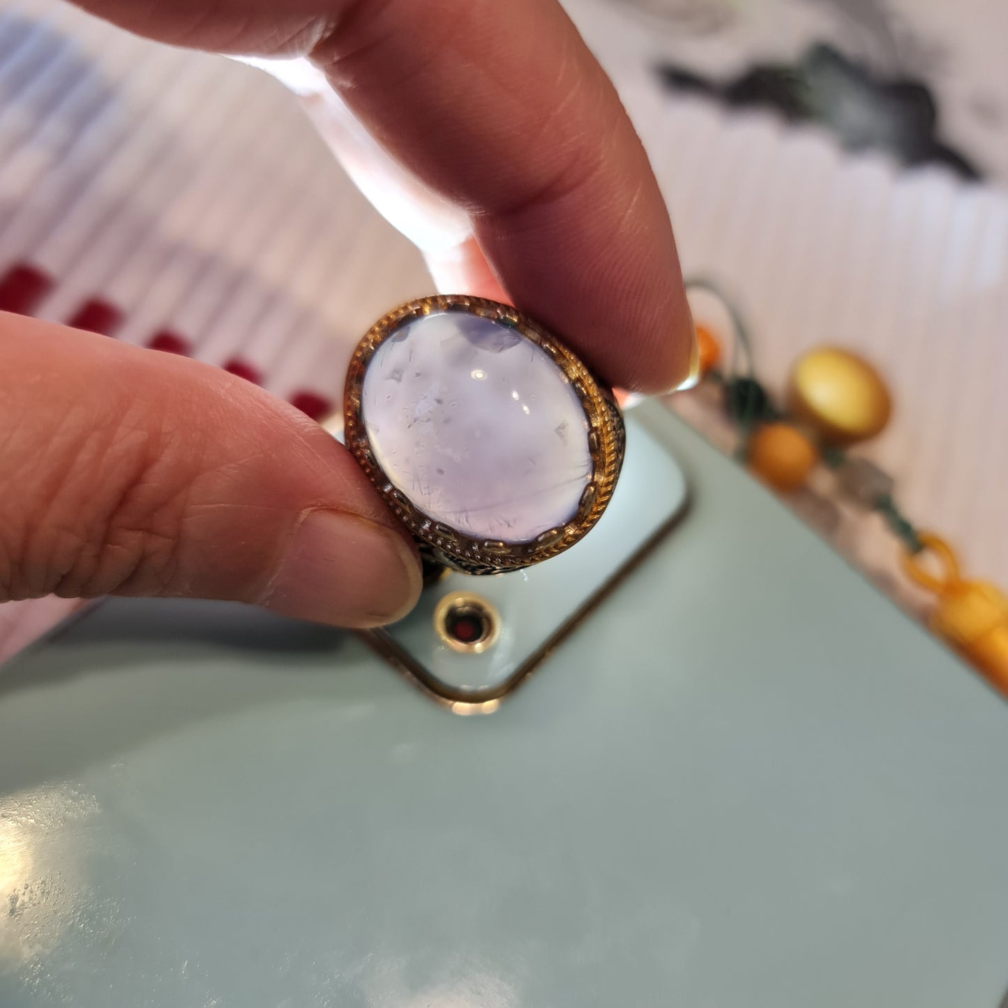 Yemeni Rare Genuine Agate 925 Silver Men's Ring KHH230611