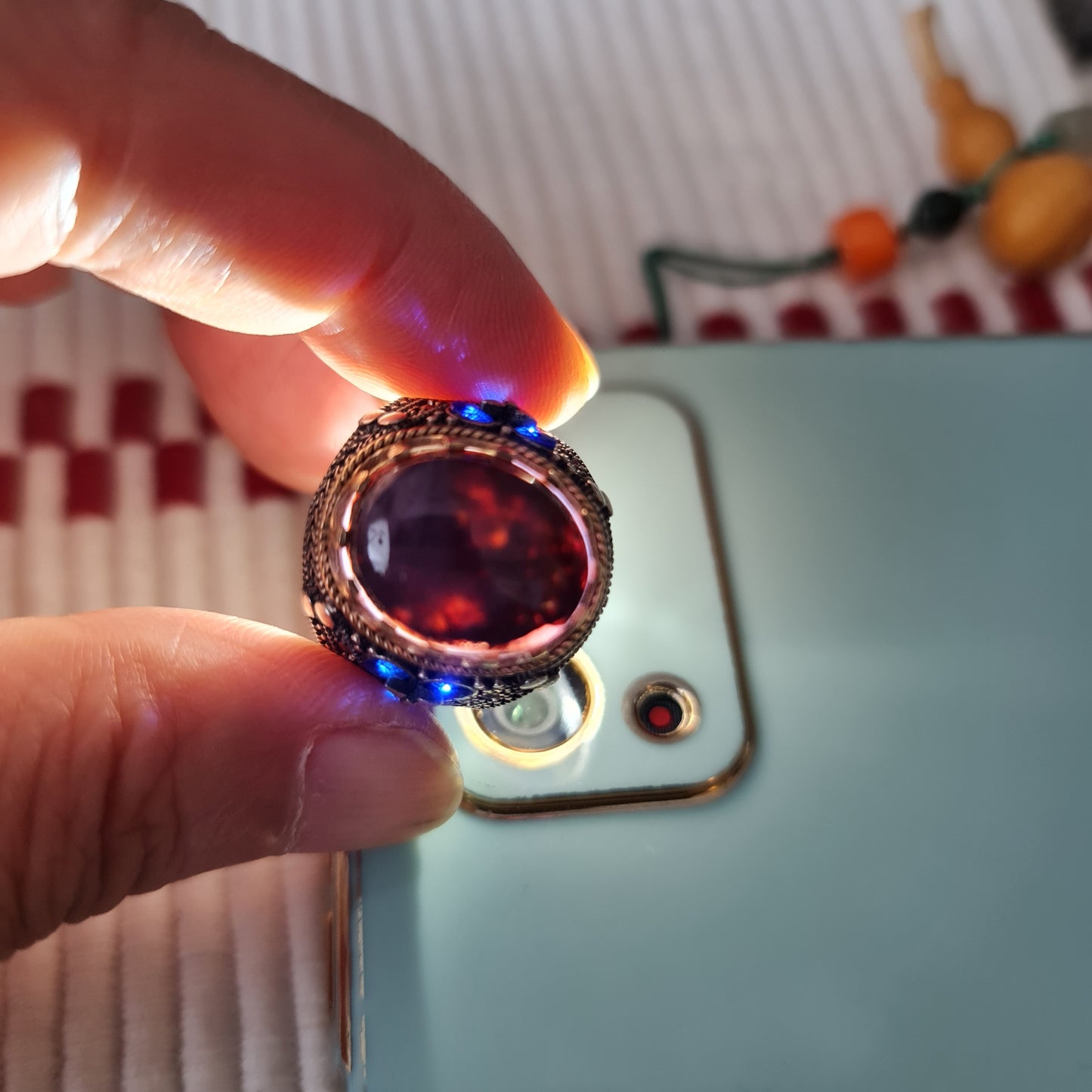 Yemeni Rare Genuine Agate 925 Silver Men's Ring KHH230609