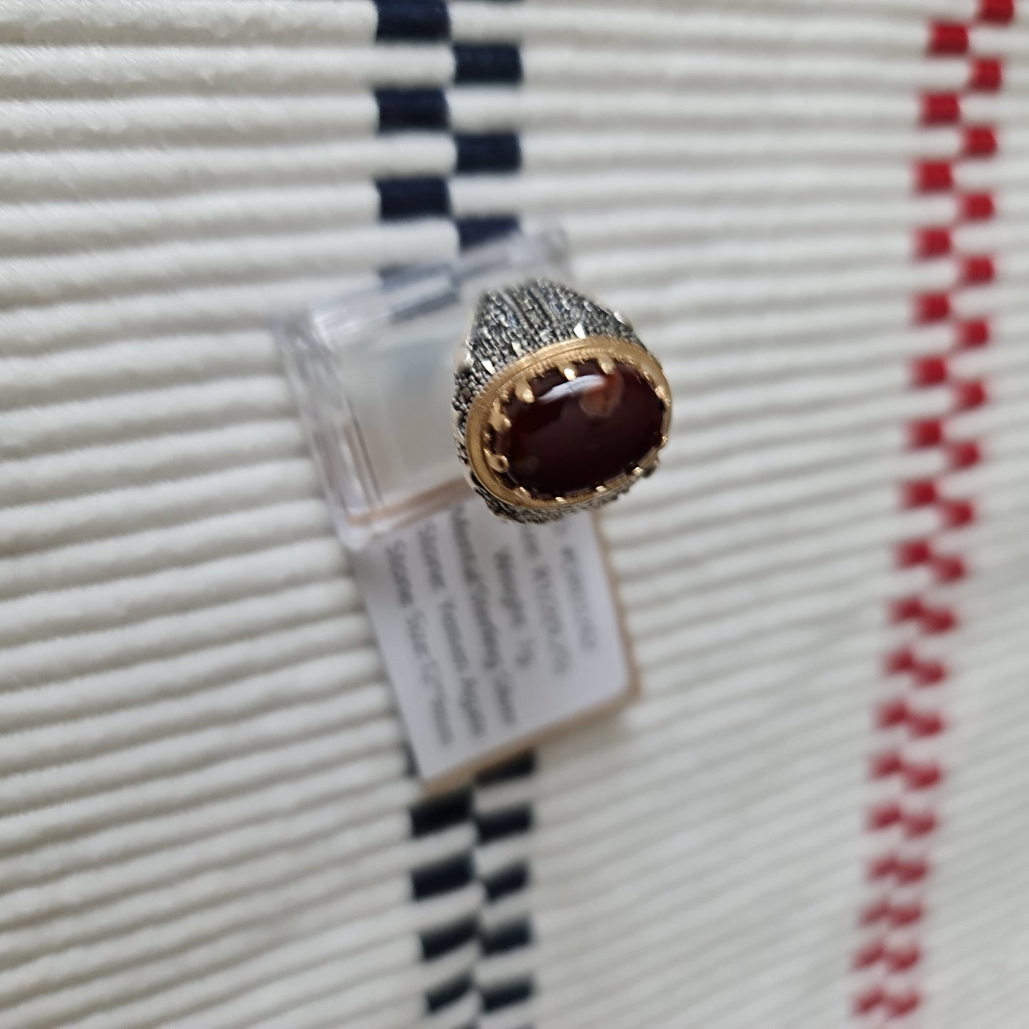 Yemeni Rare Genuine Agate 925 Silver Men's Ring DR03262