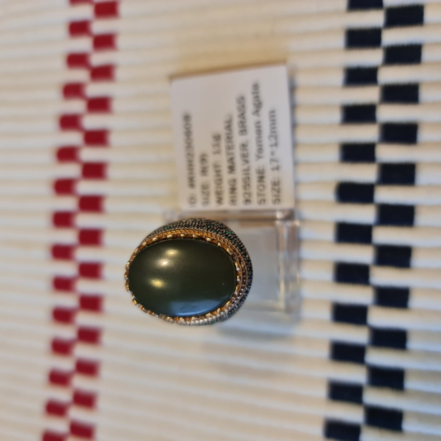 Yemeni Rare Genuine Agate 925 Silver Men's Ring KHH230608