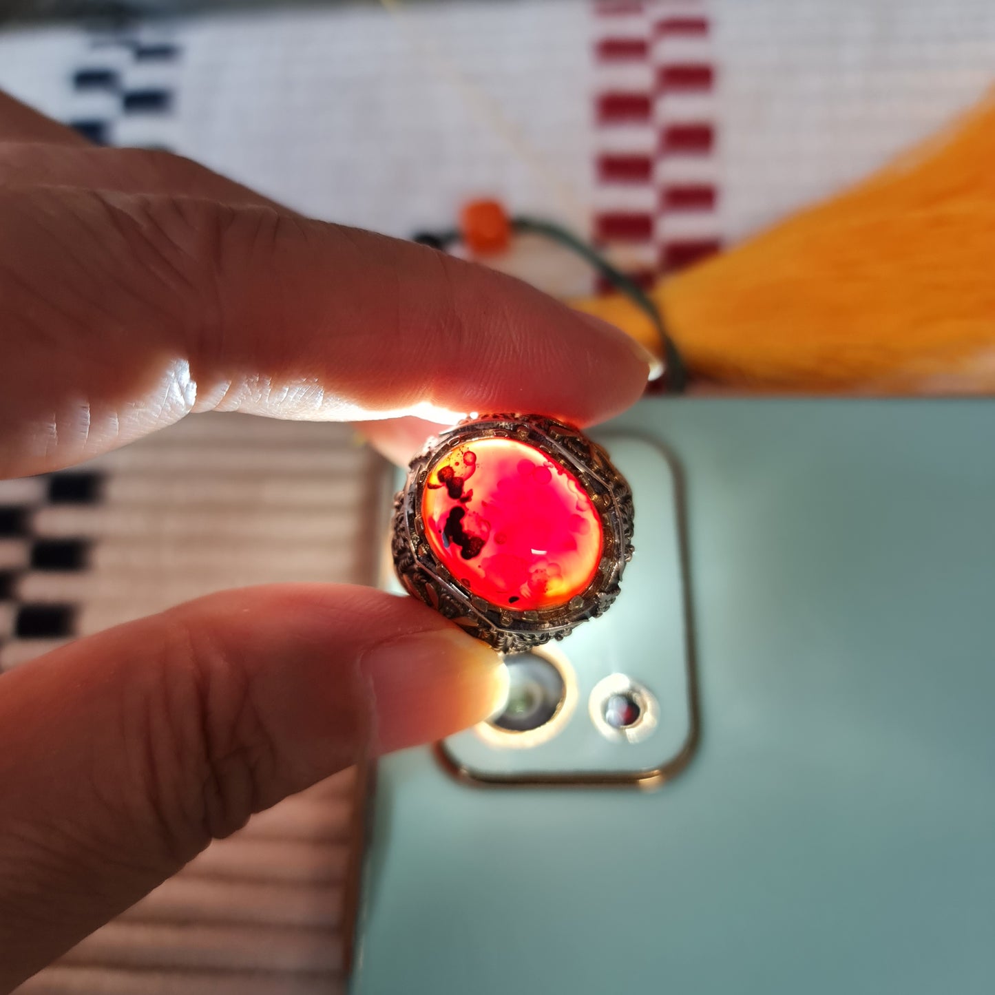 Yemeni Rare Genuine Agate 925 Silver Men's Ring DR03329