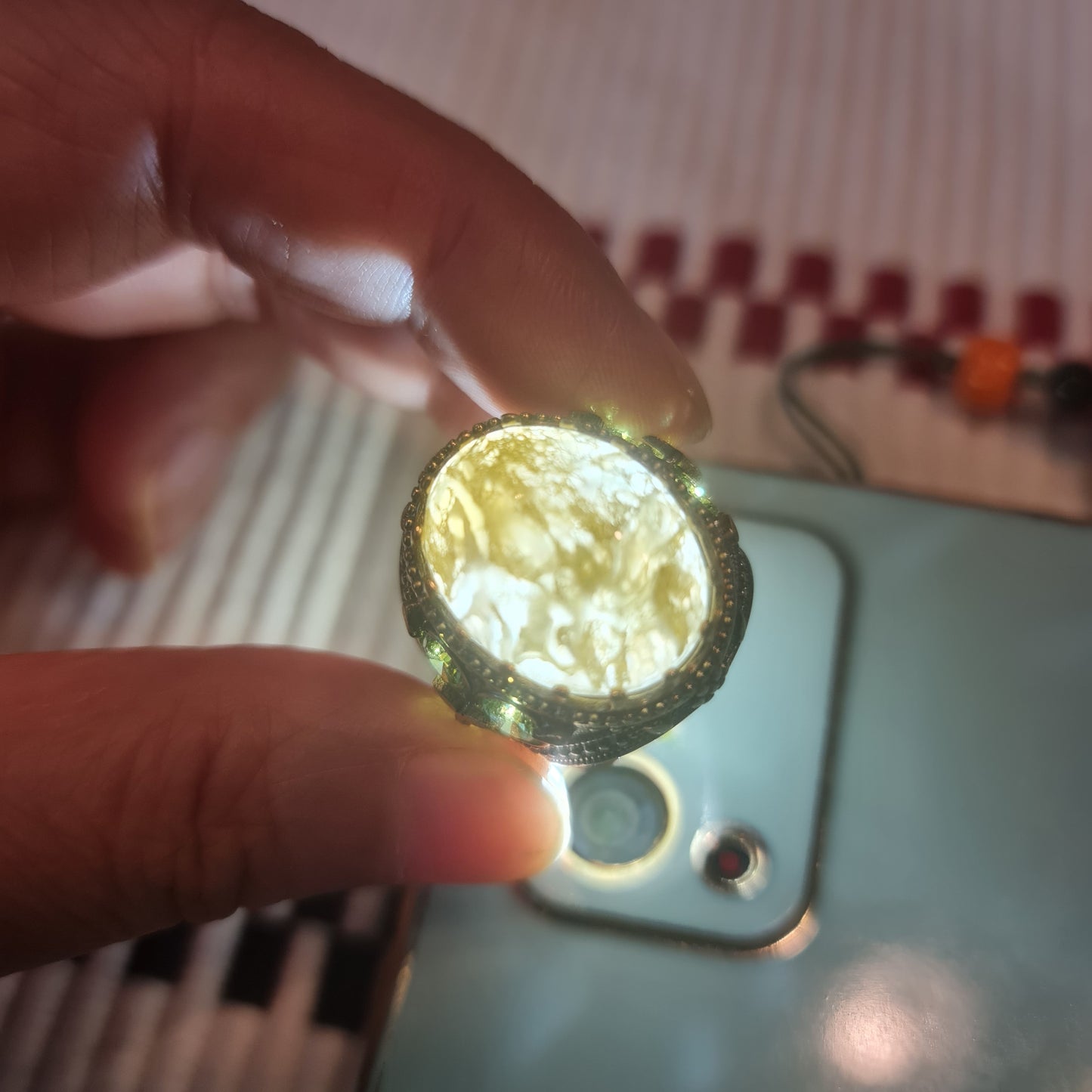 Yemeni Rare Genuine Agate 925 Silver Men's Ring MF230101