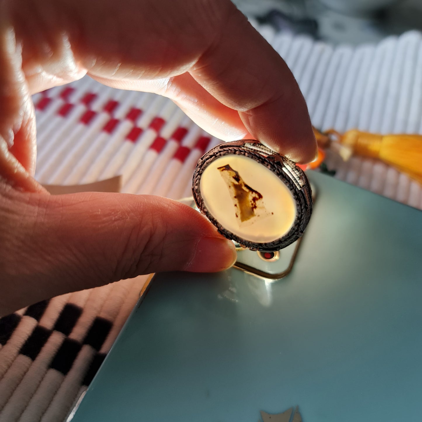 Yemeni Rare Genuine Agate 925 Silver Men's Ring YMHM003