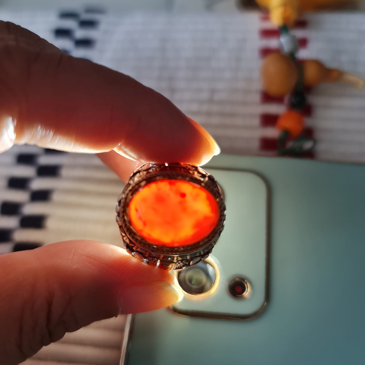 Yemeni Rare Genuine Agate 925 Silver Men's Ring DR03349
