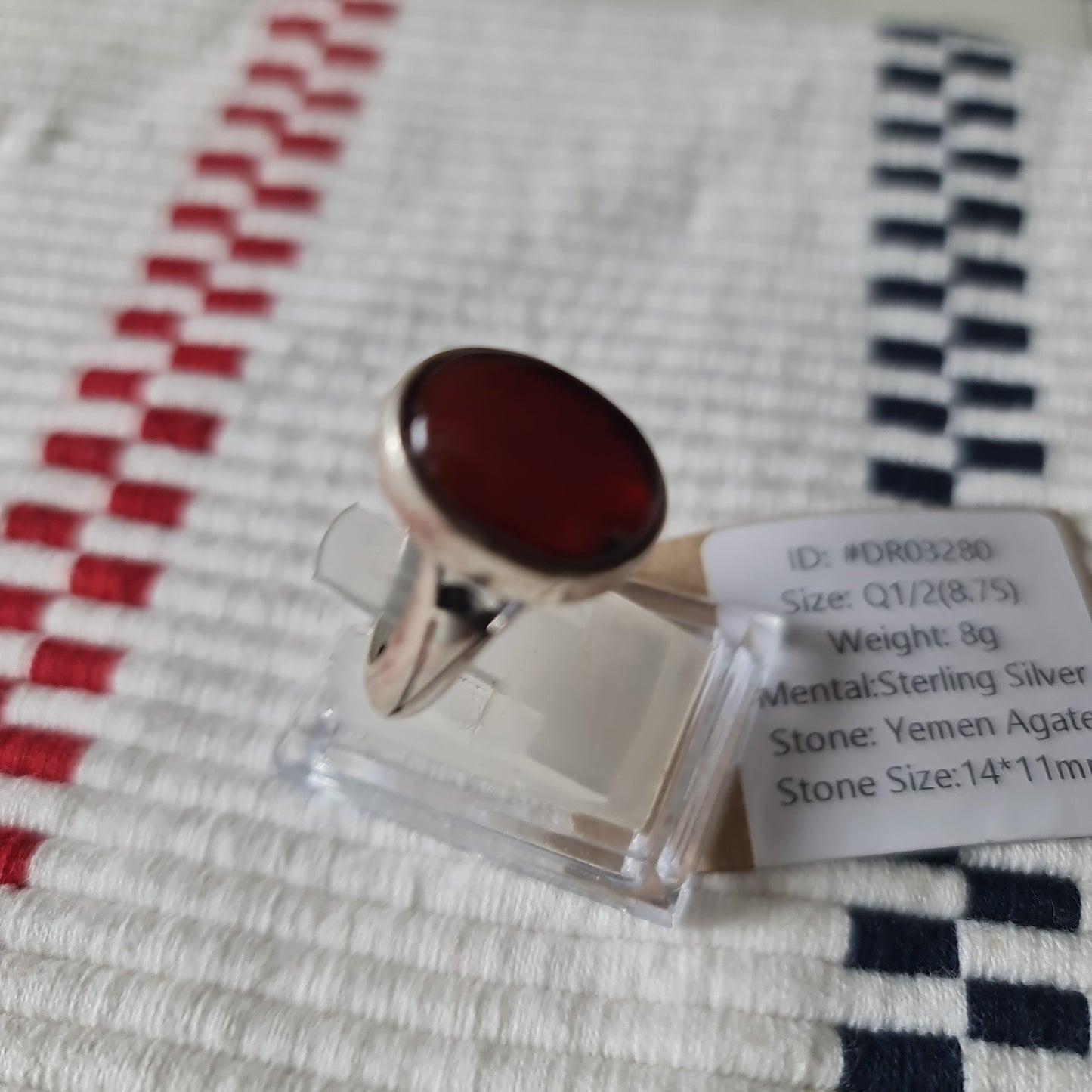 Yemeni Rare Genuine Agate 925 Silver Men's Ring DR03380