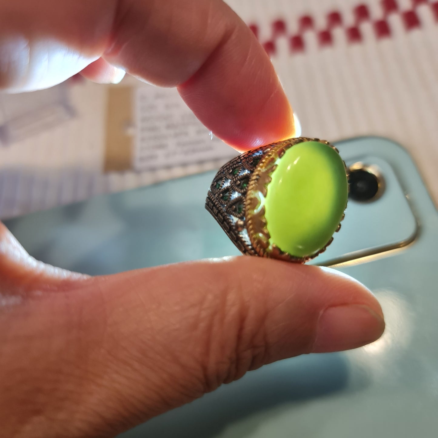 Anillo yemení de ágata genuina de plata 925 para hombre, raro, MF230002