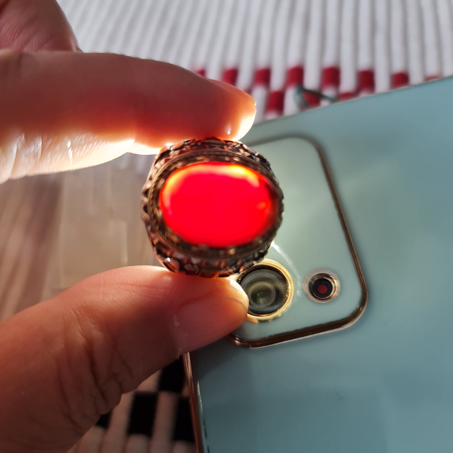 Yemeni Rare Genuine Agate 925 Silver Men's Ring DR03364