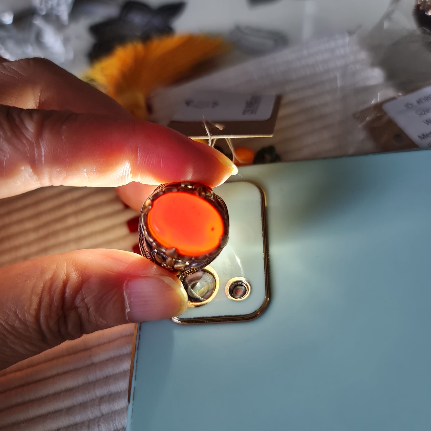 Yemeni Rare Genuine Agate 925 Silver Men's Ring DR03406