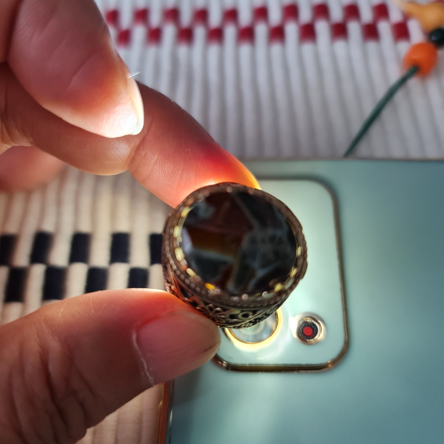 Yemeni Rare Genuine Agate 925 Silver Men's Ring KHH230613