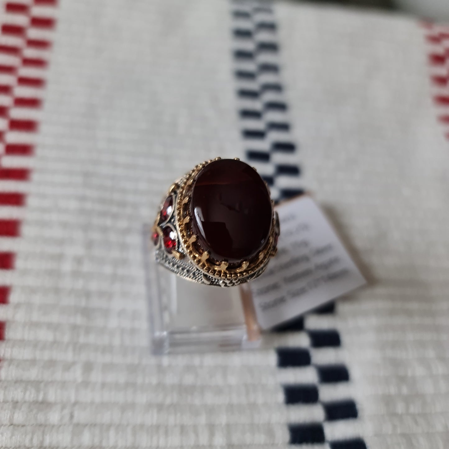 Yemeni Rare Genuine Agate 925 Silver Men's Ring DR03403