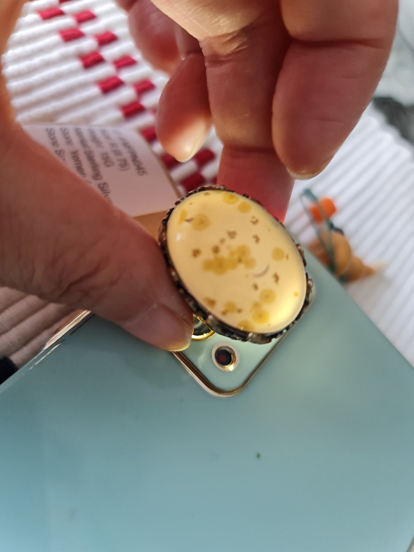 Yemeni Rare Genuine Agate 925 Silver Men's Ring MFPN045