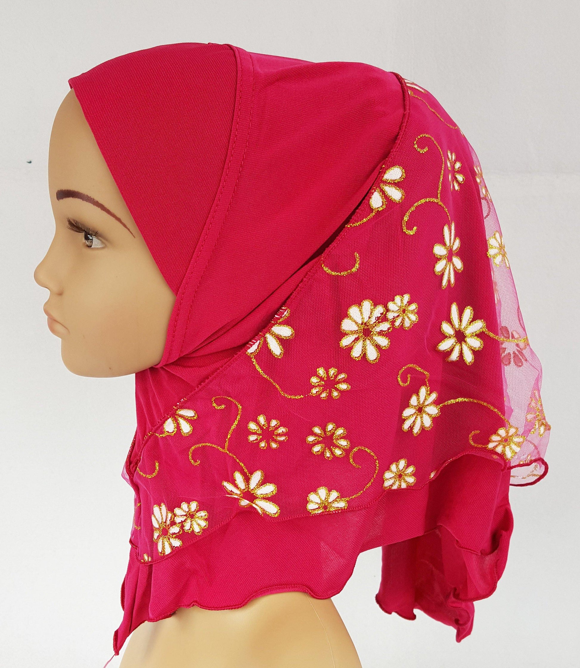 Crystal Hemp Toddler Children Kids Hijab Islamic Scarf Shawls -7270 - Arabian Shopping Zone