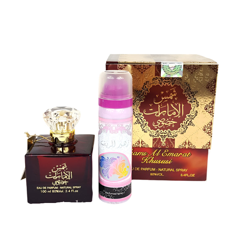 Ard AL Zaafaran Shams AL Emarat Khususi Unisex 100ml EDP + Deodorant - Arabian Shopping Zone