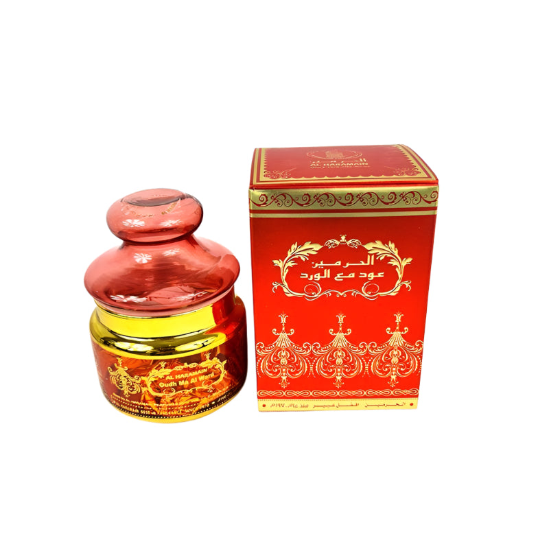 AL Haramain Oudh Ma Al Ward Bakhoor 50g - Arabian Shopping Zone