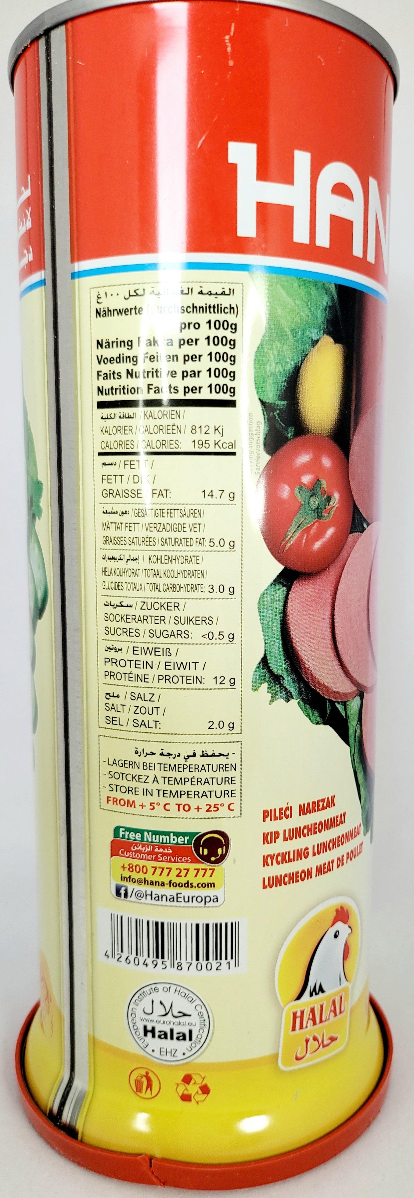 Hana Chicken Luncheon 830g - Arabian Shopping Zone