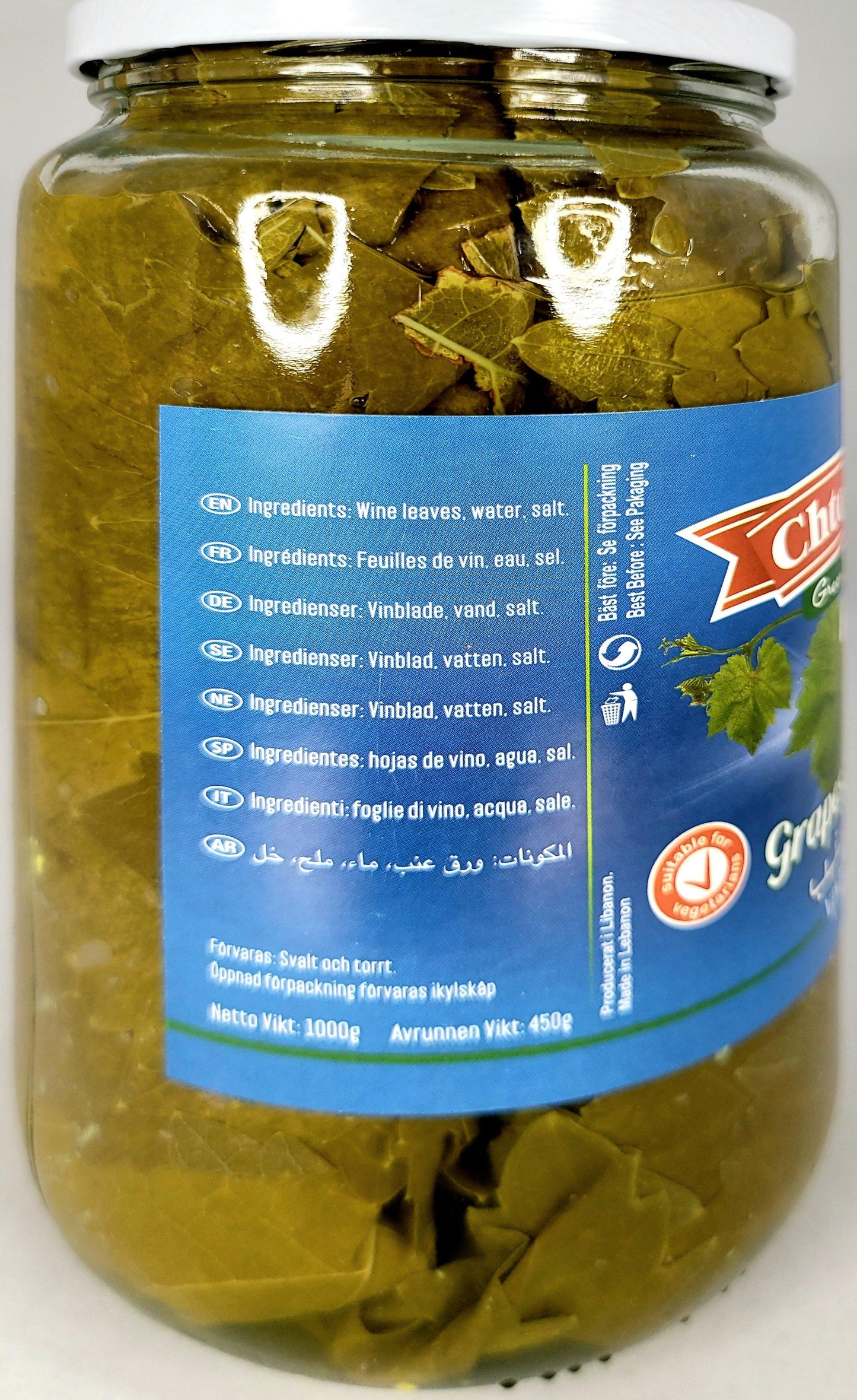 Chtoura Green Fields Grape Leaves 1000g - Arabian Shopping Zone