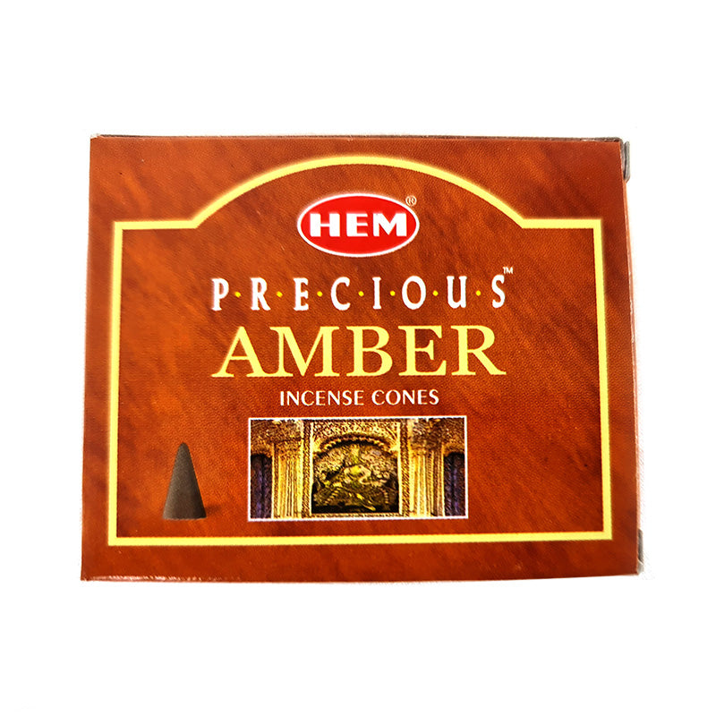 India Hem Incense Cones Amber 10pcs