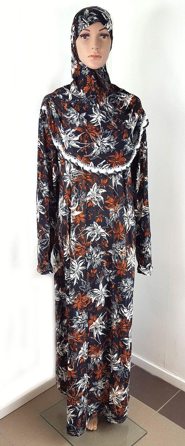 Muslim Islamic Galabeya Isdal Kaftan Gilbab Prayers Izdal Abaya Hijab Dress Eid - Arabian Shopping Zone