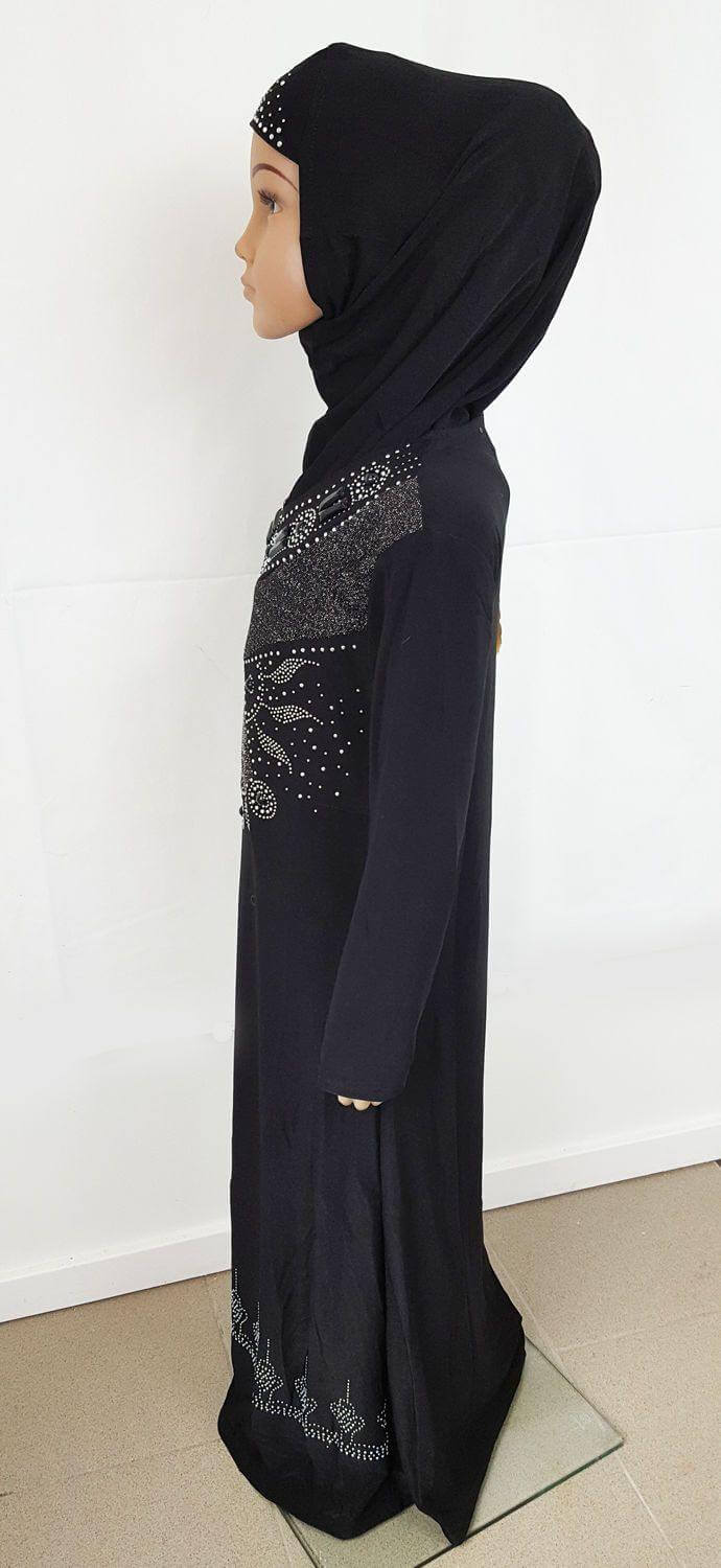 Classic Girls Muslim Dress Kids Long Sleeve Abaya Islamic 3-12T - Arabian Shopping Zone