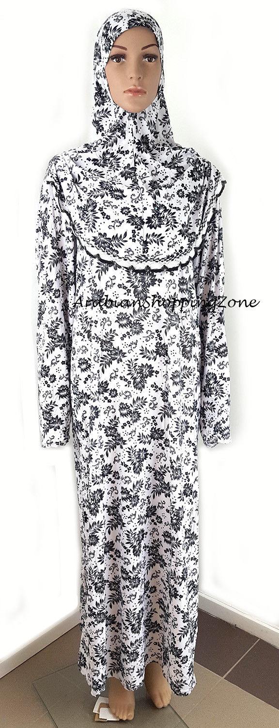 Muslim Islamic Galabeya Isdal Kaftan Gilbab Prayers Izdal Abaya Hijab Dress Eid - Arabian Shopping Zone