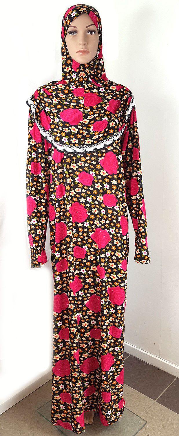 Muslim Islamic Galabeya Isdal Kaftan Gilbab Prayers Izdal Abaya Hijab Dress Eid - Arabian Shopping Zone
