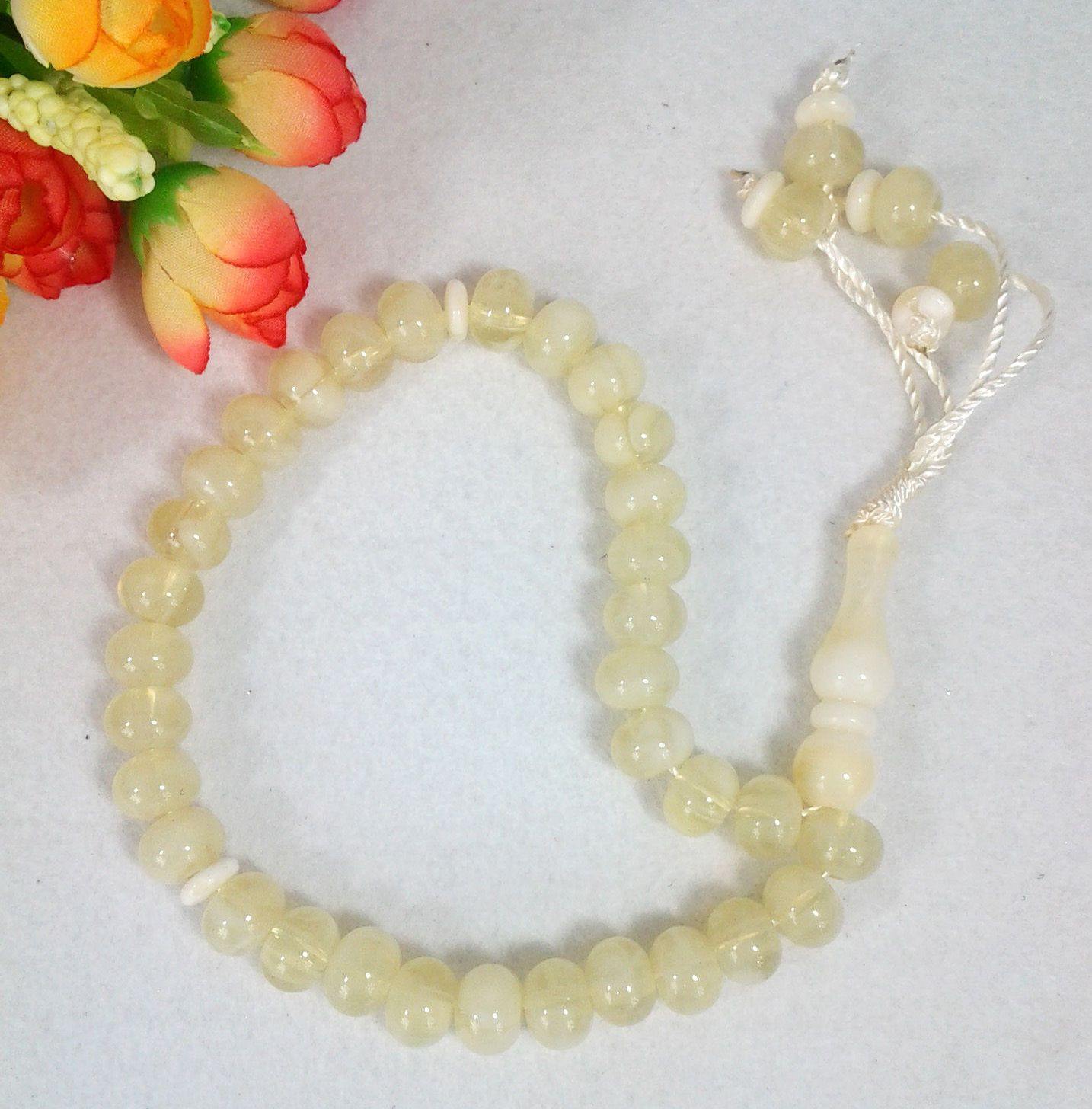 Acrylic White TESBİH Islamic Prayer Beads tasbih MASBAHA Misbaha Tasbeeh - Islamic Shop