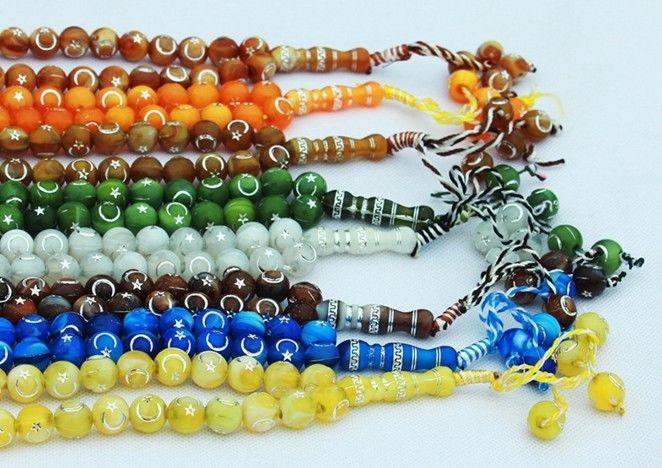 12mm Prayer Beads 33 Misbaha Tasbih Tasbeeh Islamic Salah Masbaha Star&Moon - Islamic Shop