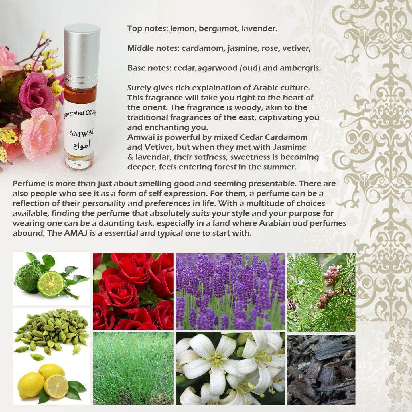 AMWAJ 6ml Grade A Concentrated Perfume Oil Attar Parfüm Parfum Parfümöl - Islamic Shop