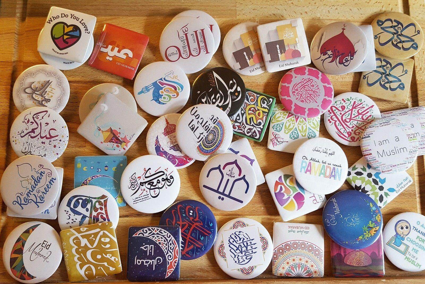 Muslim BADGE BUTTON PIN Happy New Year (Big Size 2.25inch/58mm) - Arabian Shopping Zone
