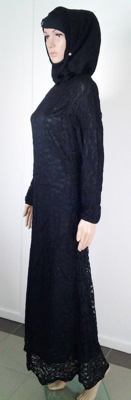 Lace Kaftan Women Islamic Abaya Jilbab Long Sleeve HSZ10016 (US6/EU36/UK10) - Arabian Shopping Zone