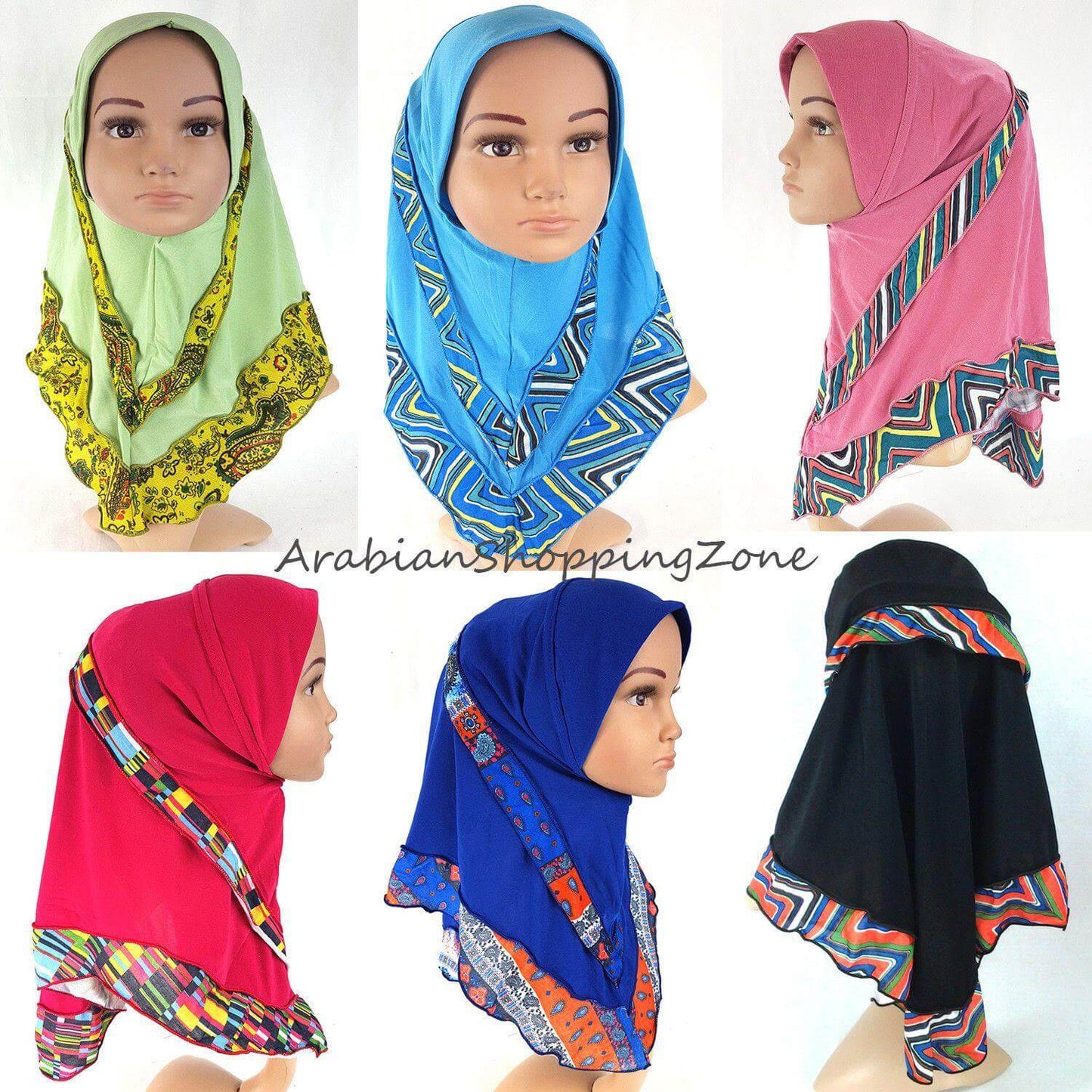 Crystal Hemp Kids Toddler Children Islamic Hijab Islamic Scarf Shawls -0102 - Arabian Shopping Zone