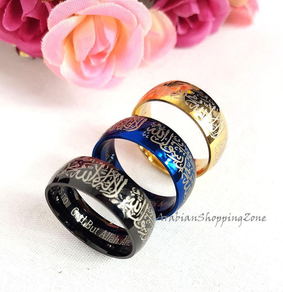 Muslim Islamic ARABIC MEN/WOMEN'S RING Titanium Steel US-Size 6-13 8MM - Arabian Shopping Zone