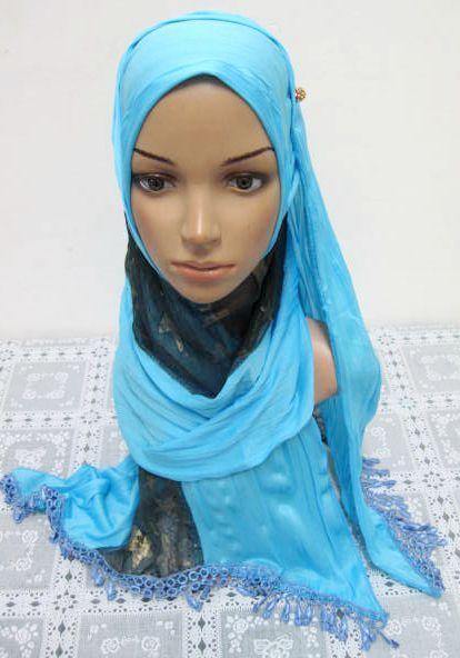 Wavy Women's Muslim Scarves Shawl Wrap Hijab - Arabian Shopping Zone