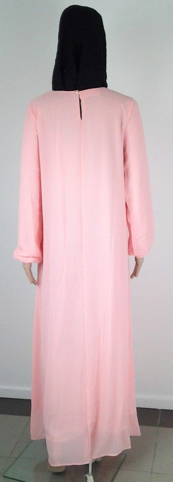 Chiffon double layer Kaftan Women Islamic Abaya Jilbab Long Sleeve HSZ10009 (ML) - Arabian Shopping Zone