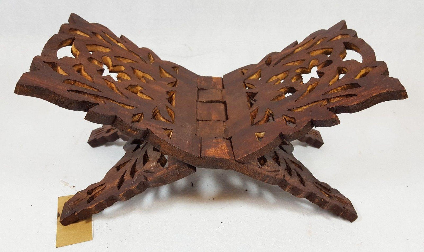 11" Pakistan Wood Crafts Sheesham Book Holder/Carving Islamic Holy Quran Holder - Islamic Shop