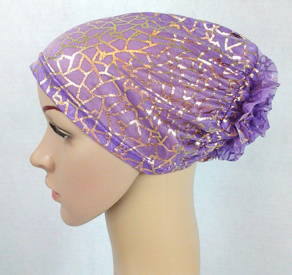 Gauze Gilt-Print UnderHijab Muslim Inner Hijab Caps Hair loss Underscarf - Arabian Shopping Zone