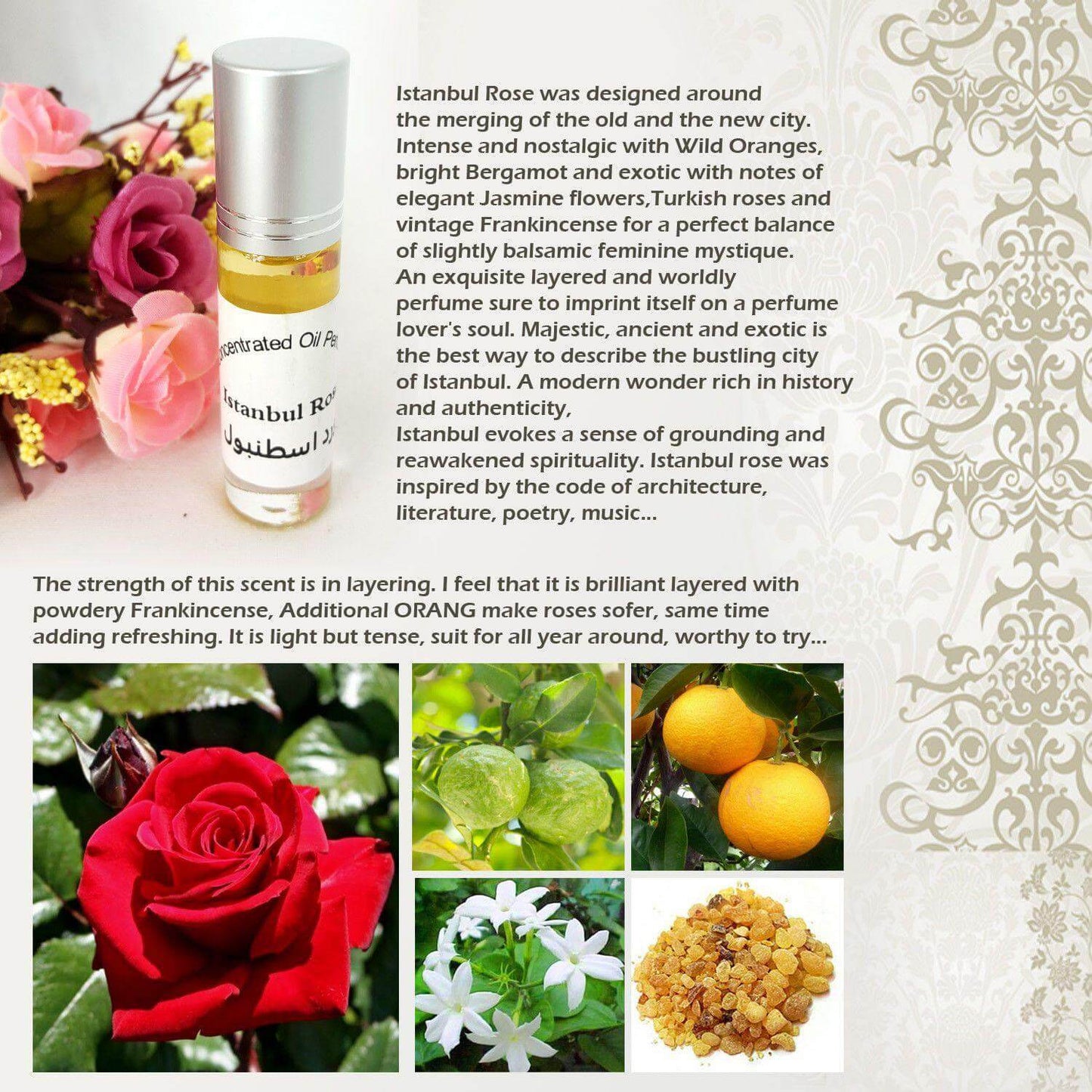 Istanbul Rose 6ml Grade A Concentrated Perfume Oil Attar Parfüm Parfum Parfümöl - Arabian Shopping Zone