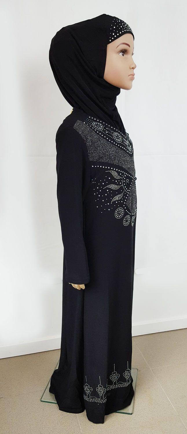 Classic Girls Muslim Dress Kids Long Sleeve Abaya Islamic 3-12T - Arabian Shopping Zone