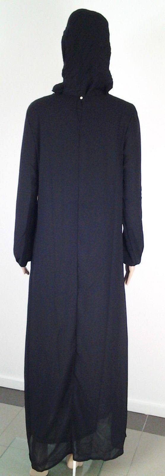Chiffon double layer Kaftan Women Islamic Abaya Jilbab Long Sleeve HSZ10009 (ML) - Arabian Shopping Zone