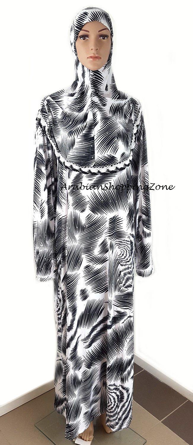 Muslim Islamic Galabeya Isdal Kaftan Gilbab Prayers Izdal Abaya Hijab Dress Eid - Arabian Shopping Zone
