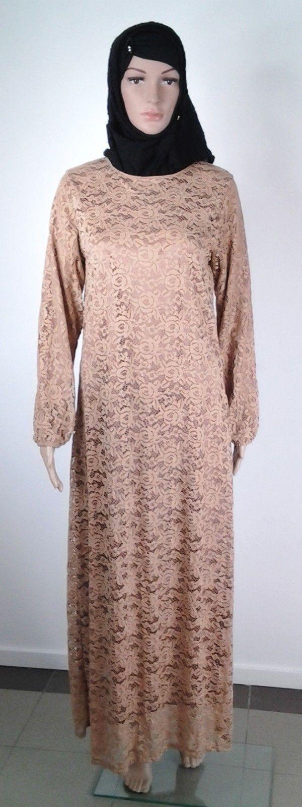 Lace Kaftan Women Islamic Abaya Jilbab Long Sleeve HSZ10016 (US6/EU36/UK10) - Arabian Shopping Zone