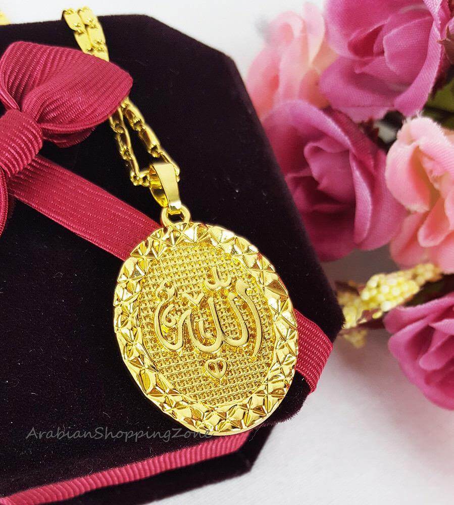 Islamic Allah Pendant Necklace For Women Silver/Gold Color - Arabian Shopping Zone