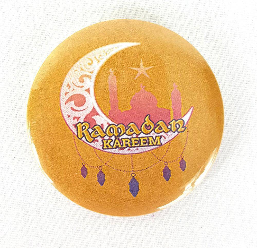 Muslim BADGE BUTTON PIN "Eid Mubarak" (Big Size 2.25inch/58mm) ISLAM GIFT - Arabian Shopping Zone