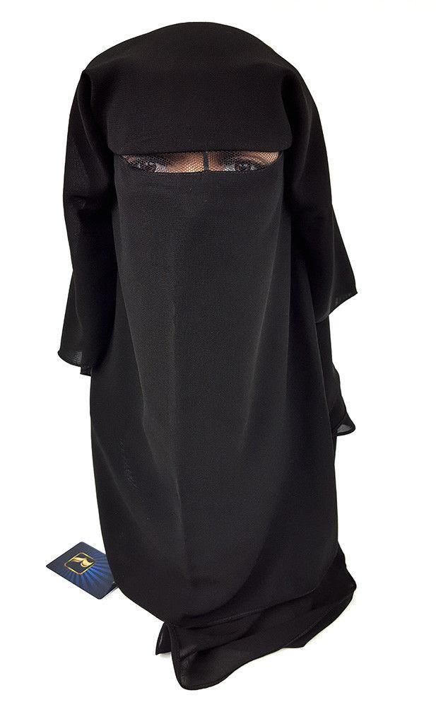Premium Quality Women 3-layers Niqab Scarf Set Hijab Jilbab Abaya IslamWear - Arabian Shopping Zone