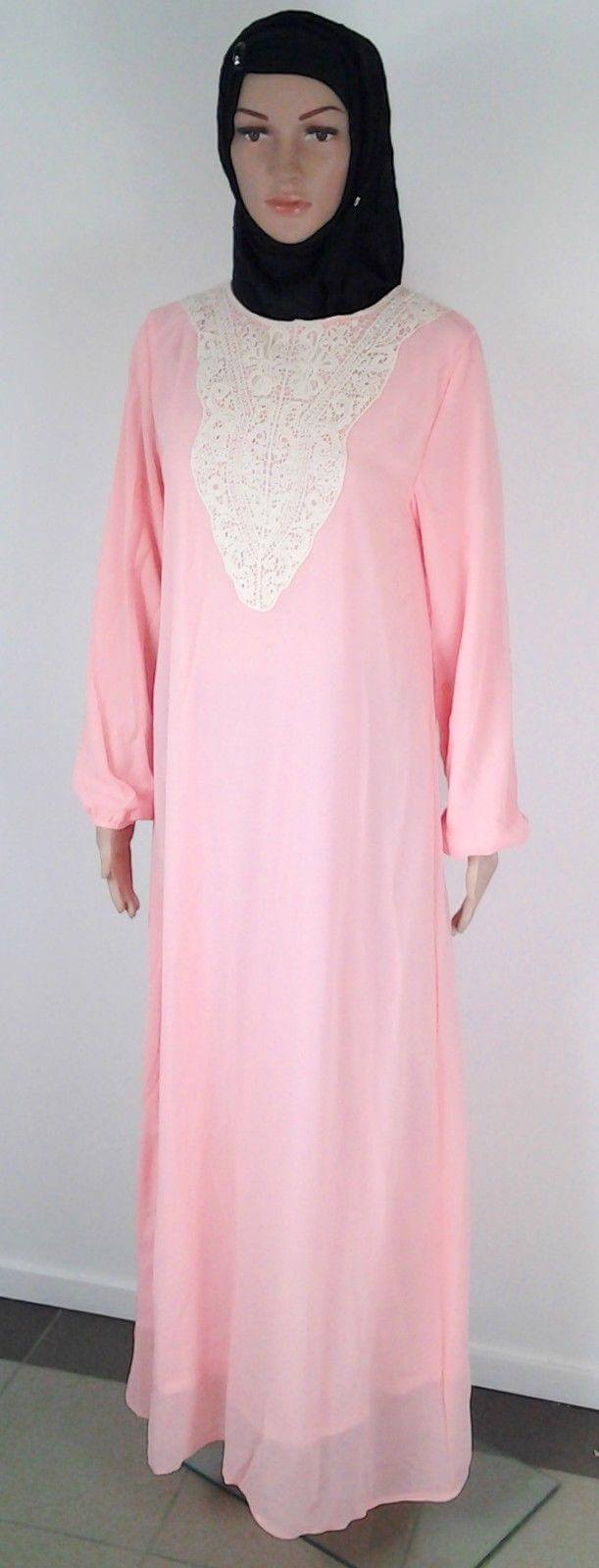 Chiffon double layer Kaftan Women Islamic Abaya Jilbab Long Sleeve HSZ10009 (ML) - Arabian Shopping Zone