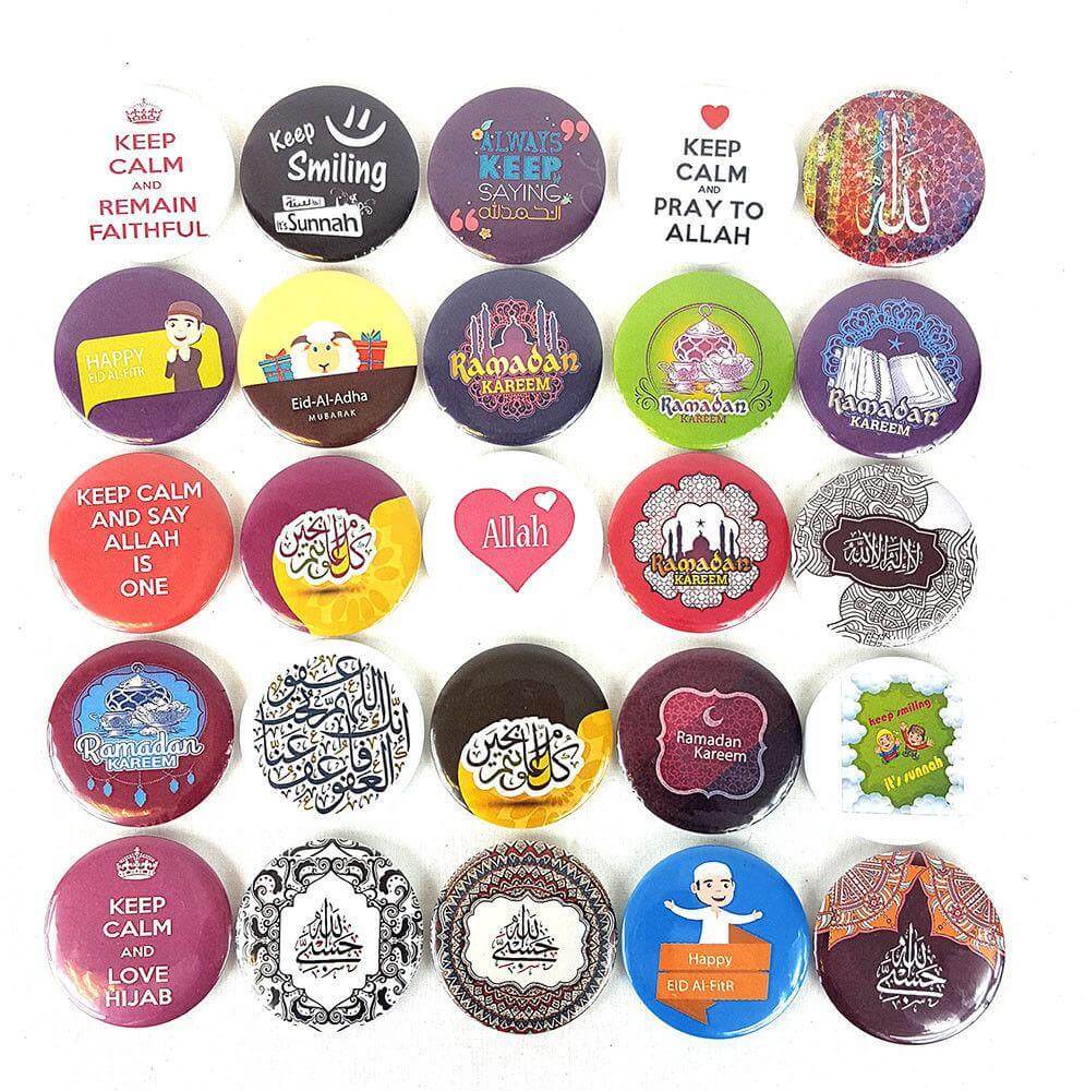 Muslim BADGE BUTTON PIN "Eid Mubarak" (Big Size 2.25inch/58mm) ISLAM GIFT - Arabian Shopping Zone